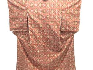 華紋織り出し手織り紬着物